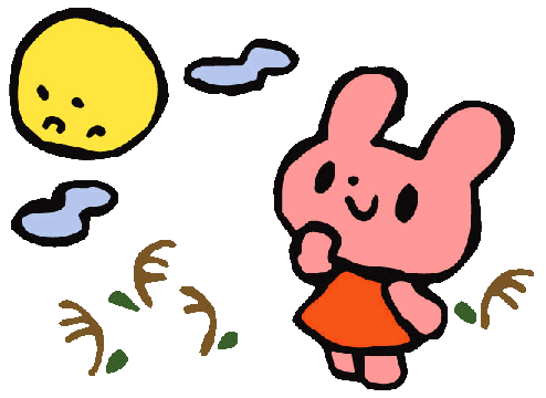 どれみ保育園秋のお月見イメージイラストお月様を見上げるうさぎ