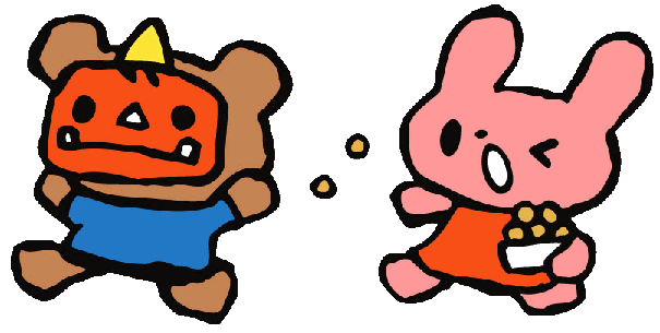 どれみ保育園2月イメージおにわそとの豆まきイラスト